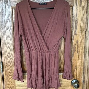 Rust bell sleeve romper